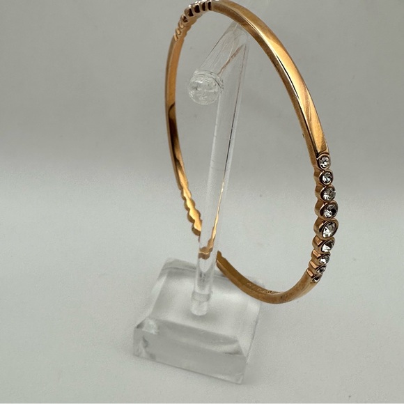Kate Spade Rose Gold Cubic Zirconia CZ Bangle Bracelet Designer Casual - Picture 11 of 13